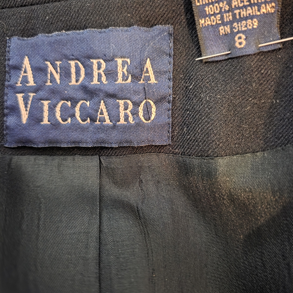 Navy Blue Double-Breasted Blazer with Gold Buttons - Picture 3 of 3